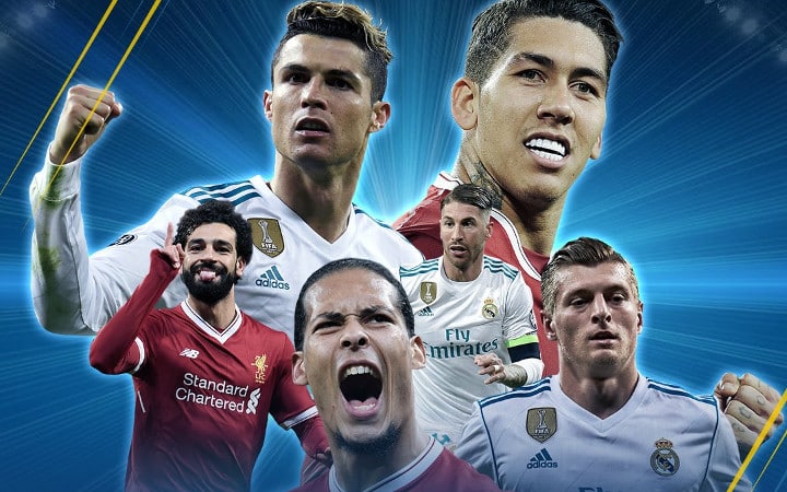 Real Madrid x Liverpool, a final da Liga dos Campeões em 2018. Em campo, o recorde de 17 títulos somados