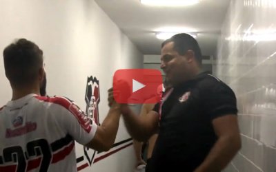 Vídeo | Os bastidores da classificação do Santa no clássico na Copa do Brasil