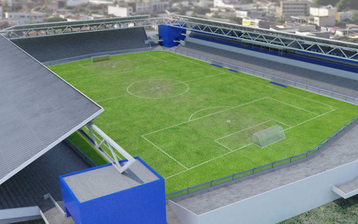 O projeto de modernização do Estádio Ademir Cunha. Parou junto ao Unibol