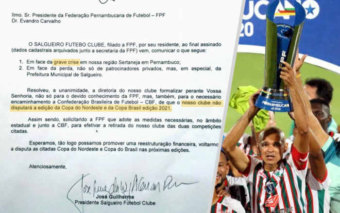 Em crise, Salgueiro desiste do Nordestão e da Copa do Brasil. E de R$ 1,1 milhão… Faz sentido?