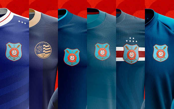 Após 300 ideias, as seis versões finalistas para o uniforme azul do Náutico em 2021