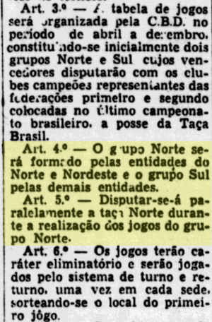 Regulamento da Taça Brasil de 1959