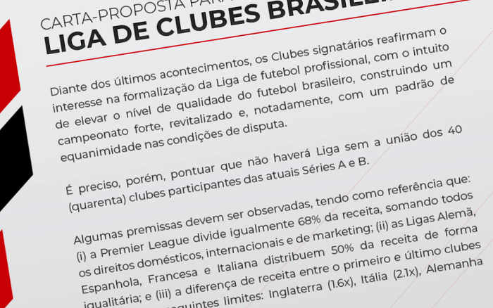 Seis clubes da Série A assinam criação da Libra, a liga do futebol