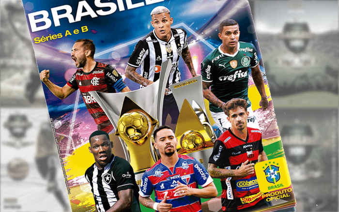 A capa do álbum do Brasileirão 2022, com 8 clubes nordestinos e Pikachu de destaque