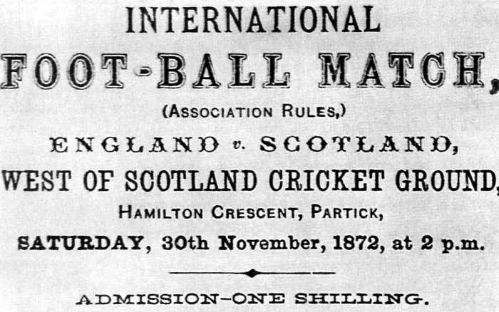 Escócia 0 x 0 Inglaterra, em 1872