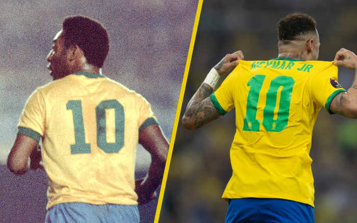 Neymar, o camisa 10 da Seleção na Copa do Mundo pela 3ª vez. Só abaixo de Pelé
