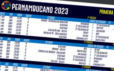 A tabela detalhada do Pernambucano 2023, com transmissões na Globo, DAZN e YouTube