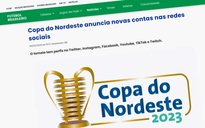 Copa do Nordeste perde 2,5 milhões de seguidores por “falta de senha” nas redes