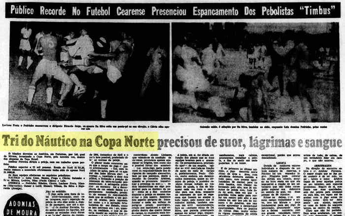 Náutico tricampeão da Taça Norte em 1967