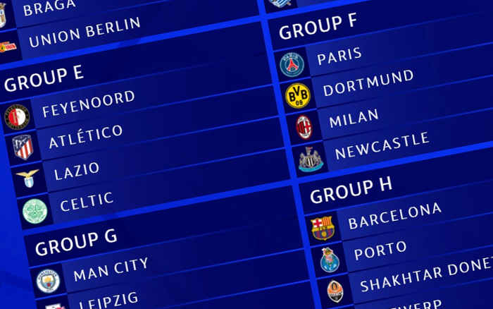 Sorteio da Fase de grupos da Champions League: Pote 3