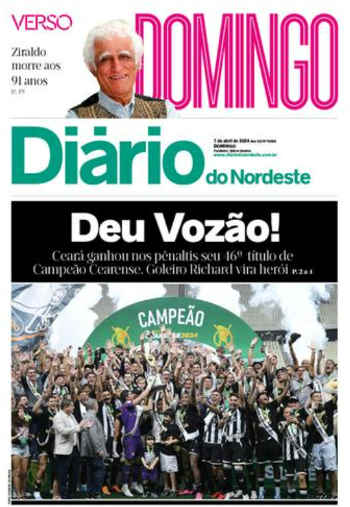 A capa do Diário do Nordeste sobre o título do Ceará em 2024