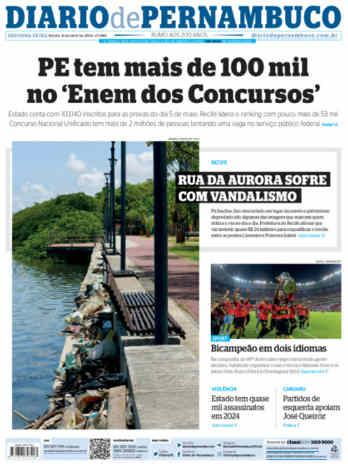 A capa do Diario de Pernambuco sobre o título do Sport em 2024