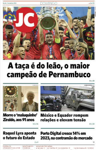 A capa do Jornal do Commercio sobre o título do Sport em 2024