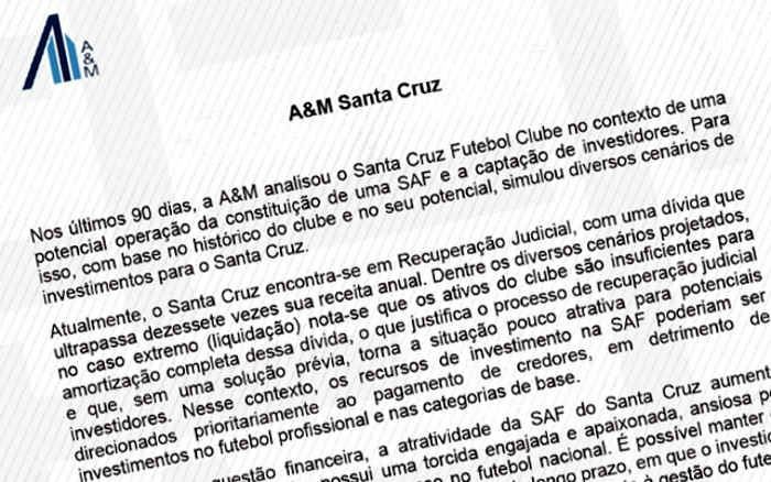 Análise sobre SAF do Santa Cruz