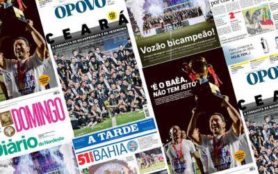 As capas dos jornais nos títulos estaduais de Ceará e Bahia em 2025; confira