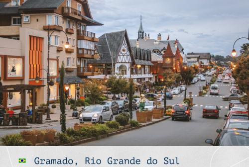 O município de Gramado, na serra gaúcha, a 115 km de Porto Alegre